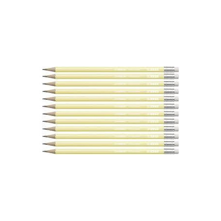 4908/01-HB STABILO SWANO LAPIZ GRAFITO CON GOMA PASTEL AMARILLO -12U-