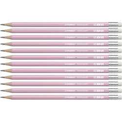 4908/05-HB STABILO SWANO LAPIZ GRAFITO CON GOMA PASTEL ROSA -12U-