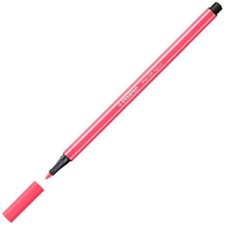 68/040 STABILO ROTULADOR PEN 68 ROJO FLUORESCENTE CAJA 10 UD