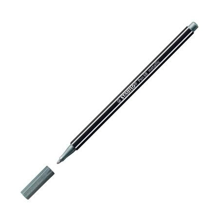 68/805 STABILO ROTULADOR PEN 68 METALLIC PLATA CAJA 10 UD