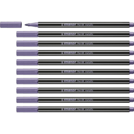 68/855 STABILO ROTULADOR PEN 68 METALLIC VIOLETA METÁLICO CAJA 10 UD