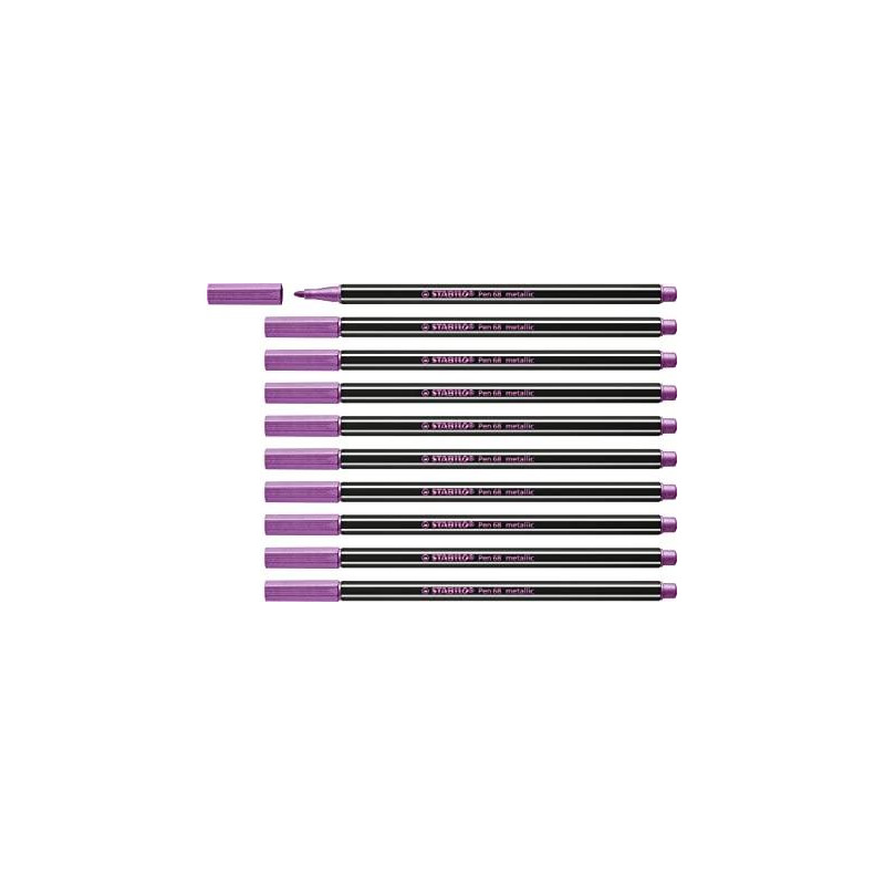 68/856 STABILO ROTULADOR PEN 68 METALLIC ROSA METÁLICO CAJA 10 UD