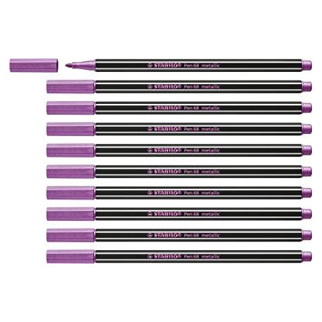 68/856 STABILO ROTULADOR PEN 68 METALLIC ROSA METÁLICO CAJA 10 UD