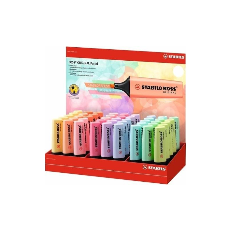 70/45-4 STABILO MARCADOR FLUORESCENTE BOSS ORIGINAL C/SURTIDOS PASTEL EXPOSITOR 45 UD