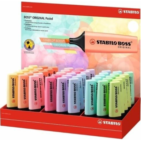 70/45-4 STABILO MARCADOR FLUORESCENTE BOSS ORIGINAL C/SURTIDOS PASTEL EXPOSITOR 45 UD