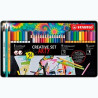 87/3193 STABILO ROTULADORES CREATIVE SET ARTY C/SURTIDOS 12 POINT 88 + 8 PEN 68 BRUSH + 16 AQUACOLOR CAJA DE METAL 36 UD