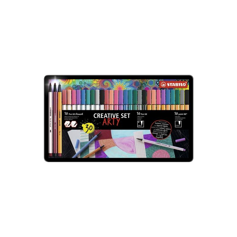 87/3432 STABILO ROTULADORES CREATIVE SET ARTY C/SURTIDOS ESTUCHE DE METAL 30 UD