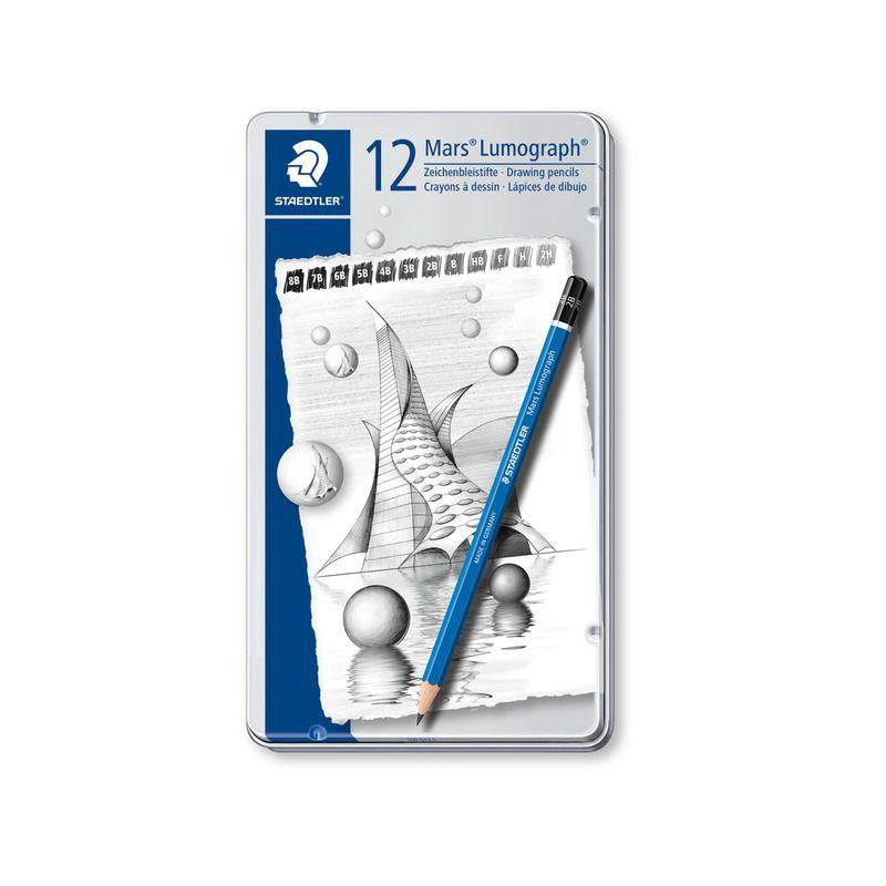 100 G12 S STAEDTLER LÁPIZ DE GRAFITO MARS LUMOGRAPH CAJA METÁLICA 12 UD