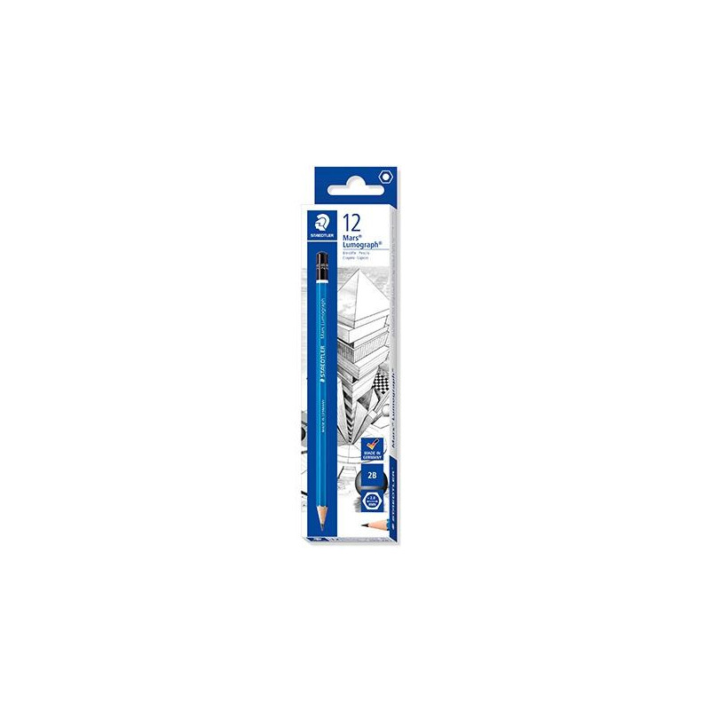 100-2B STAEDTLER LÁPIZ DE GRAFITO LUMOGRAPH 100-2B CAJA 12 UD