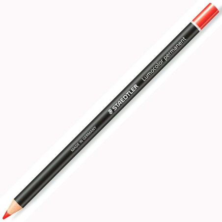 108 20-2 STAEDTLER MARCADOR PERMANENTE EN SECO LUMOCOLOR GLASOCHROM ROJO