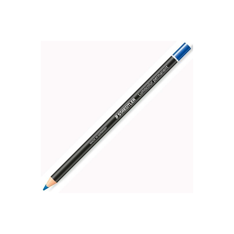 108 20-3 STAEDTLER MARCADOR PERMANENTE EN SECO LUMOCOLOR GLASOCHROM AZUL