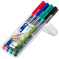 317 WP4 STAEDTLER ROTULADOR PERMANENTE LUMOCOLOR 317 M C/SURTIDOS ESTUCHE 4 UD