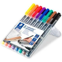 317 WP8 STAEDTLER ROTULADOR PERMANENTE LUMOCOLOR 317 M C/SURTIDOS ESTUCHE 8 UD