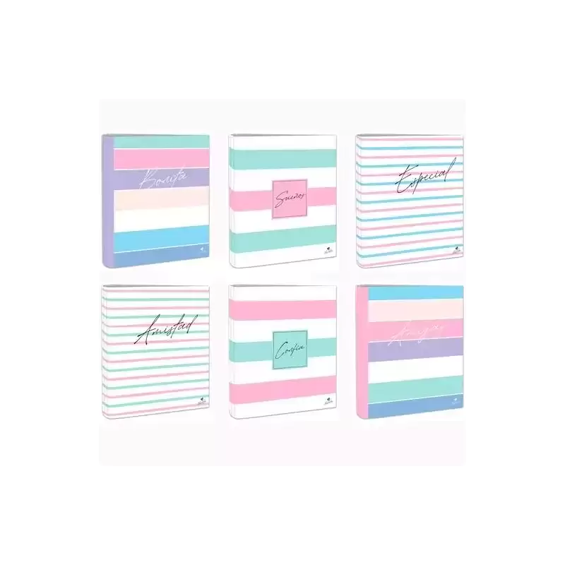 592RF-EX MARIOLA CARPETA 4 ANILLAS MIXTAS 40MM CARTÓN FORRADO PLASTIFICADO DISEÑOS SURTIDOS