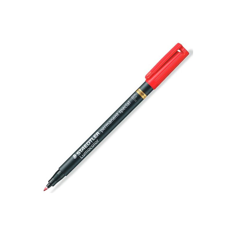 319 F-2 STAEDTLER ROTULADOR ESPECIAL PERMANENTE LUMOCOLOR F ROJO