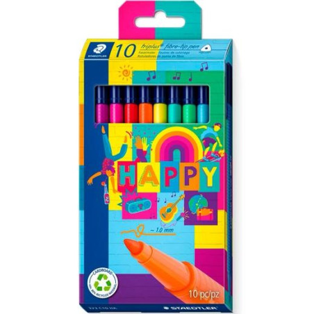 323 C10 HA STAEDTLER ROTULADOR TRIPLUS COLOR 323 ESTUCHE 10 C/SURTIDOS