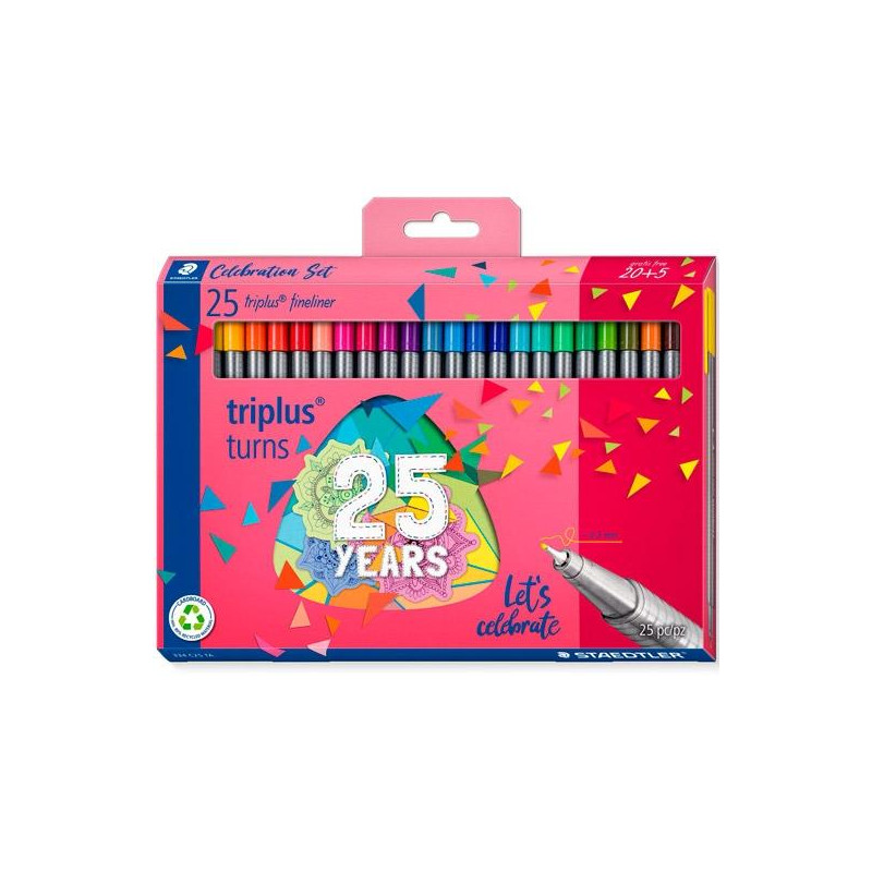 334 C25 TA STAEDTLER ESTUCHE 20+5 ROTULADORES TRIPLUS FINELINER 334 PUNTA SUPERFINA C/SURTIDOS