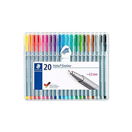 334 SB20 STAEDTLER ESTUCHE 20 ROTULADORES TRIPLUS FINELINER 334 COLORES SURTIDOS