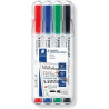 341 WP4 STAEDTLER ROTULADORES PIZARRA BLANCA LUMOCOLOR PUNTA REDONDA C/SURTIDOS ESTUCHE 4 UD