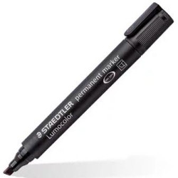 350-9 STAEDTLER ROTULADOR PERMANENTE LUMOCOLOR 350 PUNTA BISELADA NEGRO