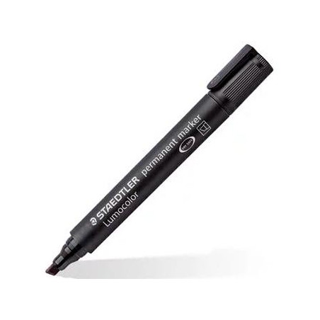 350-9 STAEDTLER ROTULADOR PERMANENTE LUMOCOLOR 350 PUNTA BISELADA NEGRO