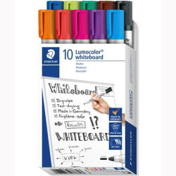 351 B10 STAEDTLER MARCADORES PIZARRA BLANCA LUMOCOLOR 351 PUNTA REDONDA C/SURTIDOS ESTUCHE 10 UD