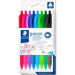 4230 MC8 STAEDTLER BOLÍGRAFO RETRÁCTIL BALL 4230 M 1.0MM TRIANGULAR C/SURTIDOS ESTUCHE 8 UD