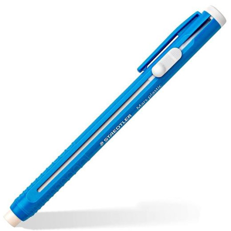 528 50 STAEDTLER PORTAGOMAS MARS PLASTIC CON CLIP + GOMA DE RECARGA AZUL