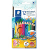 144 10NC12 STAEDTLER LÁPICES DE COLORES NORIS AQUARELL + PINCEL SURTIDOS EN ESTUCHE 12 UD