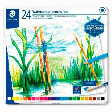 14610C M24 STAEDTLER LÁPICES DE COLORES DESING JOURNEY 14610C C/SURTIDOS ESTUCHE METAL 24 UD