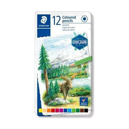 146C M12 STAEDTLER LÁPICES DE COLORES DESING JOURNEY 146C C/SURTIDOS ESTUCHE METAL 12 UD