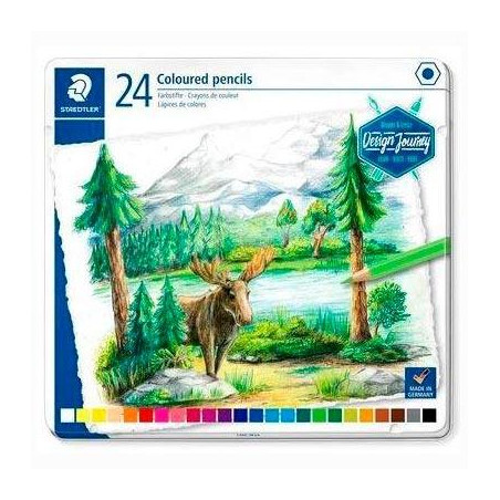 146C M24 STAEDTLER LÁPICES DE COLORES DESING JOURNEY 146C C/SURTIDOS ESTUCHE METAL 24 UD