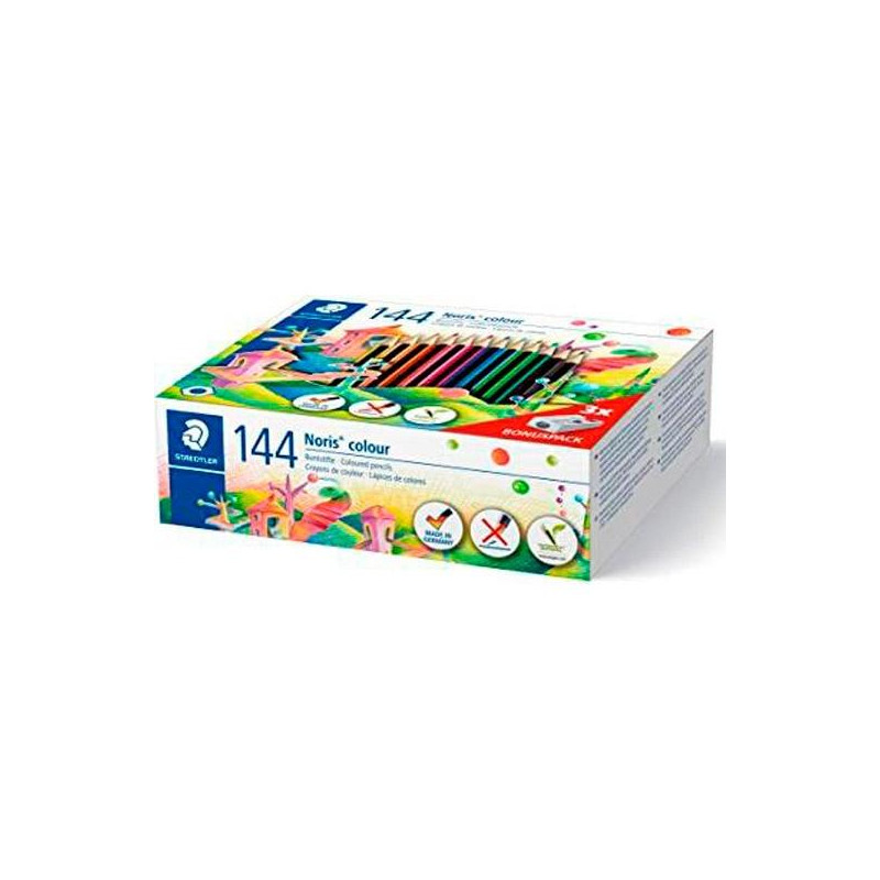 185 C144 STAEDTLER LÁPICES DE COLORES WOPEX ECOLÓGICO 12 COLORES SURTIDOS ESTUCHE 144 UD