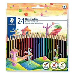 185 C24 STAEDTLER LÁPICES DE COLORES NORIS COLOUR WOPEX ECOLÓGICO SURTIDOS ESTUCHE 24 UD