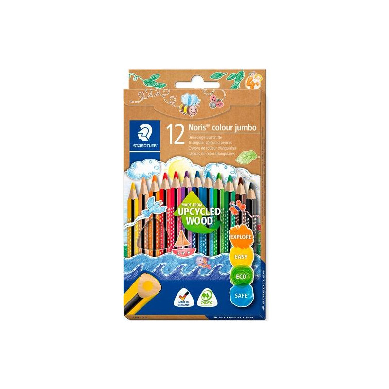 188 C12 STAEDTLER LÁPICES DE COLORES NORIS COLOUR JUMBO SURTIDOS ESTUCHE 12 UD