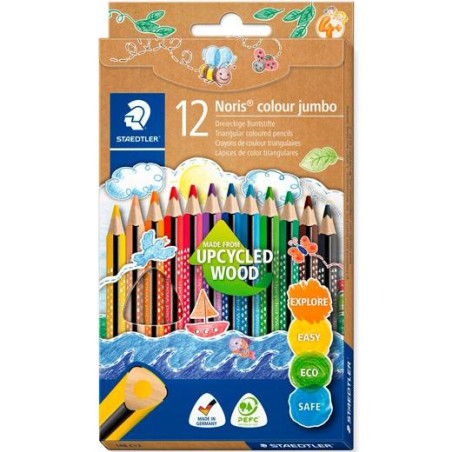 188 C12 STAEDTLER LÁPICES DE COLORES NORIS COLOUR JUMBO SURTIDOS ESTUCHE 12 UD