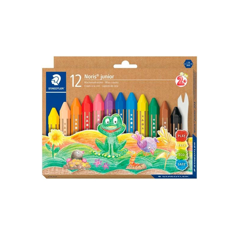 224 C12 STAEDTLER CERAS NORIS JUNIOR EXTRA GRUESO COLORES SURTIDOS ESTUCHE 12 UD