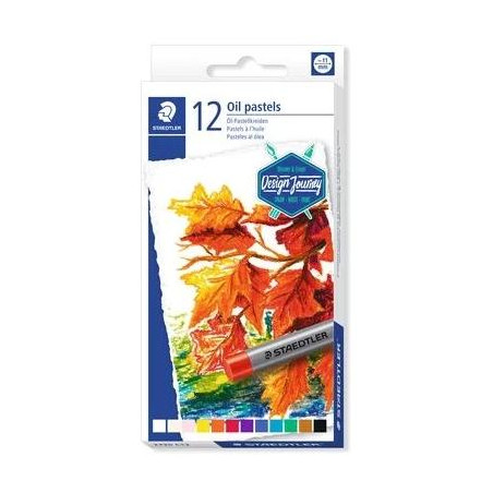 2420 C12 STAEDTLER CERAS BLANDAS PASTELES AL ÓLEO 70MM COLORES SURTIDOS ESTUCHE 12 UD