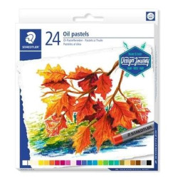 2420 C24 STAEDTLER CERAS BLANDAS PASTELES AL ÓLEO 70MM COLORES SURTIDOS ESTUCHE 24 UD