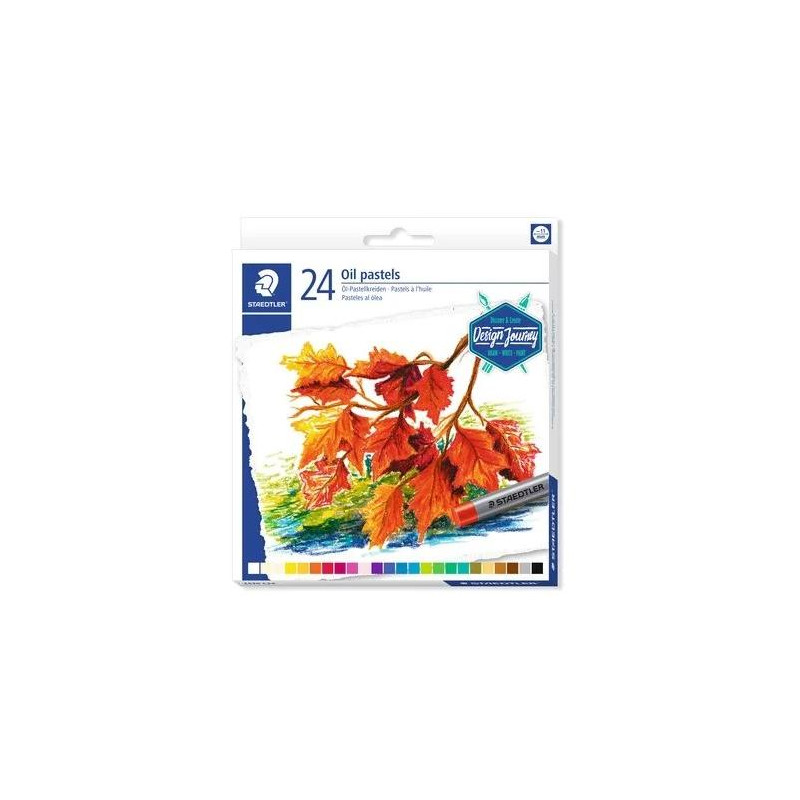 2420 C24 STAEDTLER CERAS BLANDAS PASTELES AL ÓLEO 70MM COLORES SURTIDOS ESTUCHE 24 UD