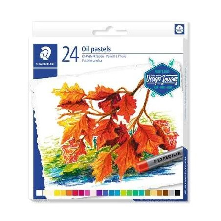 2420 C24 STAEDTLER CERAS BLANDAS PASTELES AL ÓLEO 70MM COLORES SURTIDOS ESTUCHE 24 UD