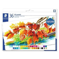 2420 C36 STAEDTLER CERAS BLANDAS PASTELES AL ÓLEO 70MM COLORES SURTIDOS ESTUCHE 36 UD