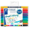 3004 TB12 STAEDTLER ROTULADORES BRUSH LETTERING DOBLE PUNTA FINA/PINCEL C/SURTIDOS ESTUCHE 12 UD