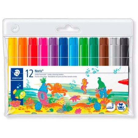 340 C12 STAEDTLER ROTULADOR GRUESO NORIS CLUB COLORES SURTIDOS ESTUCHE 12 UD