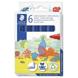 340 C6-3 STAEDTLER ROTULADOR NORIS CLUB GRUESO AZUL ESTUCHE 6 UD