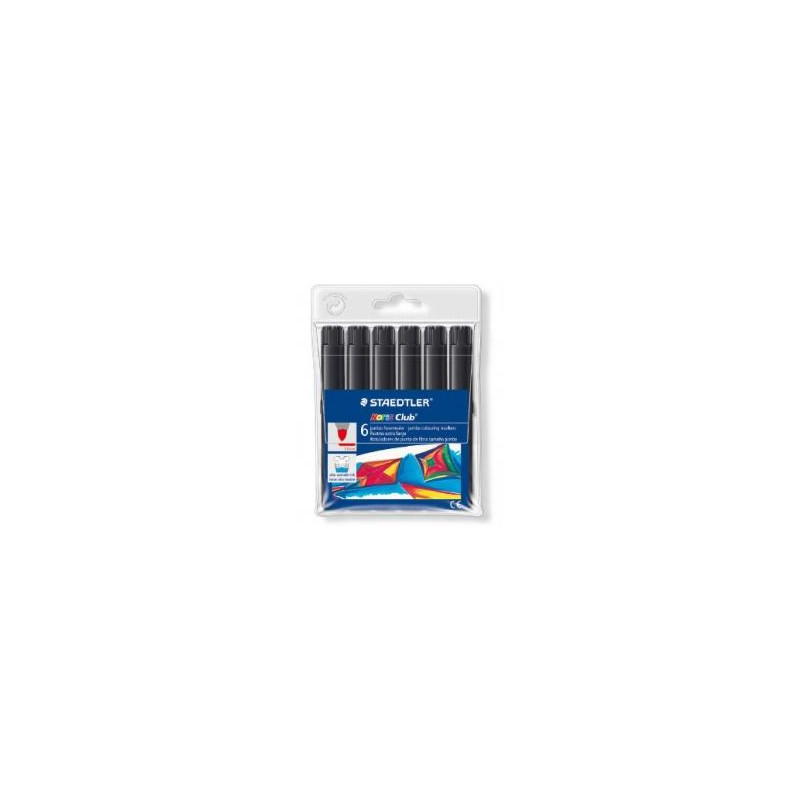 340 WP6-9 STAEDTLER ROTULADOR GRUESO NORIS CLUB NEGRO ESTUCHE 6 UD