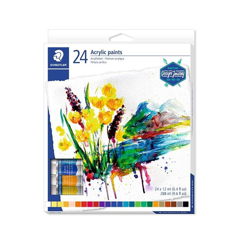 8500 C24 STAEDTLER PINTURA ACRÍLICA EN TUBO 12ML ESTUCHE DE 24 C/SURTIDOS