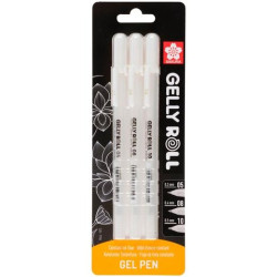 BLXPGB3A TALENS SAKURA BLISTER DE 3 BOLÍGRAFOS GELLY ROLL 05/08/10 GEL BRILLANTE BLANCO