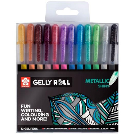 POXPGBMET12 TALENS SAKURA BOLÍGRAFOS COLECCIÓN EXCLUSIVA GELLY ROLL METALLIC ESTUCHE DE 12 C/SURTIDOS