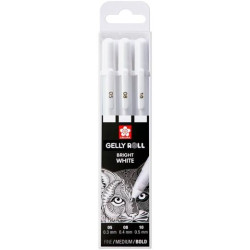 POXPGBWH3C TALENS SAKURA BOLÍGRAFOS GELLY WHITE FINO/MEDIO/GRUESO GEL BRILLANTE ESTUCHE DE 3 BLANCO